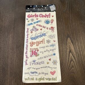 Vintage 2003 Me & My Big Ideas Girl’s Only Sayings Stickers‎ (Factory Sealed)